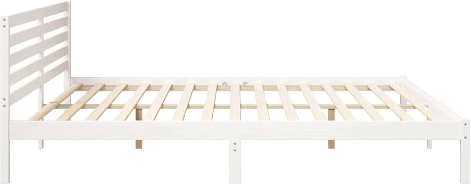 Lova Lovos rėmas Balta 200 x 220 cm Kietos pušies mediena