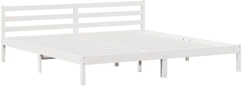 Lova Lovos rėmas Balta 225,5 x 205,5 x 69,5 cm Kietas pušies medis