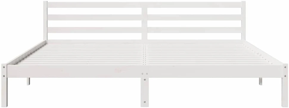 Lova Lovos rėmas Balta 225,5 x 205,5 x 69,5 cm Kietas pušies medis