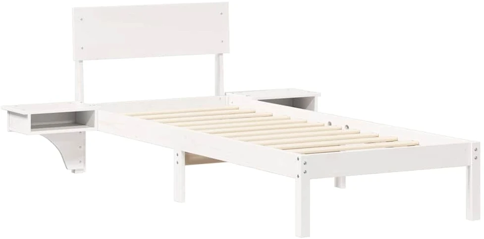 Lova Lovos rėmas Balta 75 x 190 cm Kietos pušies mediena