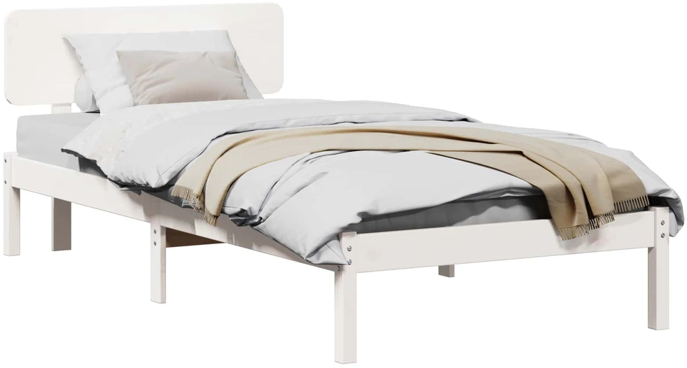Lova Lovos rėmas Balta 75 x 190 cm Kietos pušies mediena