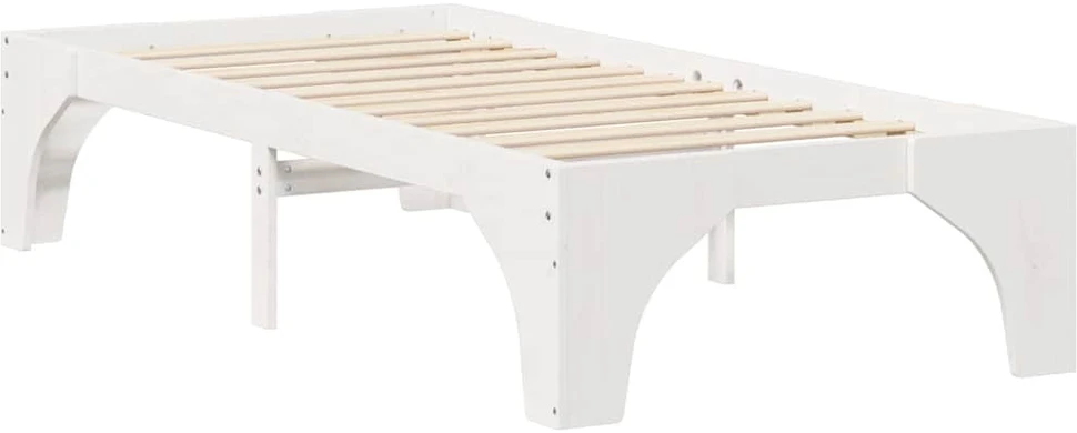 Lova Lovos rėmas Balta 75 x 190 cm Kietos pušies mediena