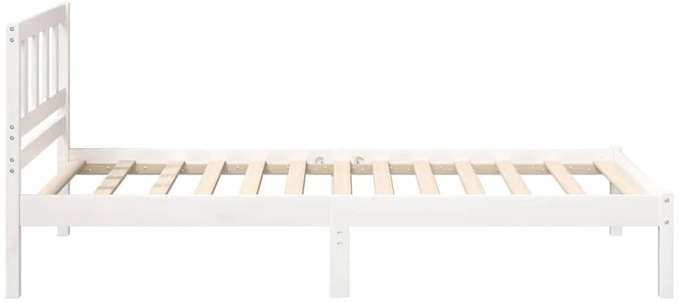 Lova Lovos rėmas Balta 75 x 190 cm Kietos pušies mediena