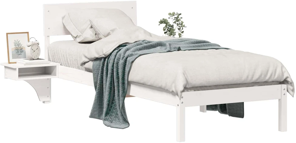 Lova Lovos rėmas Balta 75 x 190 cm Kietos pušies mediena