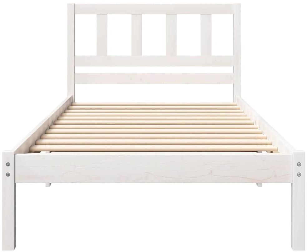 Lova Lovos rėmas Balta 75 x 190 cm Kietos pušies mediena