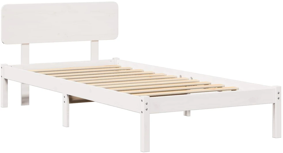Lova Lovos rėmas Balta 75 x 190 cm Kietos pušies mediena