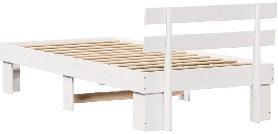Lova Lovos rėmas Balta 75 x 190 cm Kietos pušies mediena