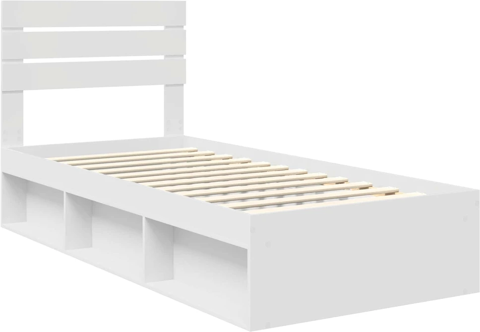 Lova Lovos rėmas Balta 75 x 190 cm Kietos pušies mediena