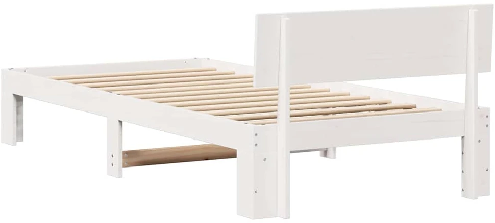 Lova Lovos rėmas Balta 75 x 190 cm Kietos pušies mediena