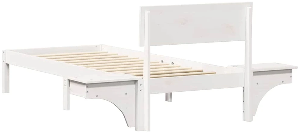Lova Lovos rėmas Balta 75 x 190 cm Kietos pušies mediena