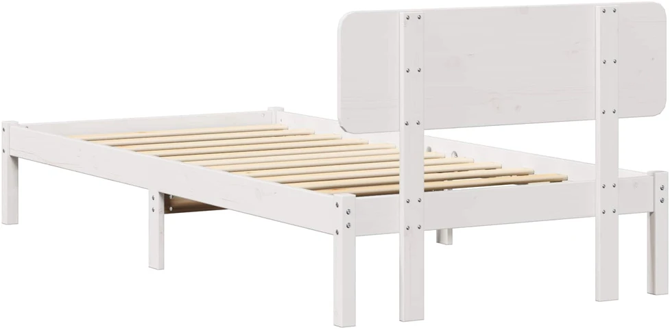 Lova Lovos rėmas Balta 75 x 190 cm Kietos pušies mediena