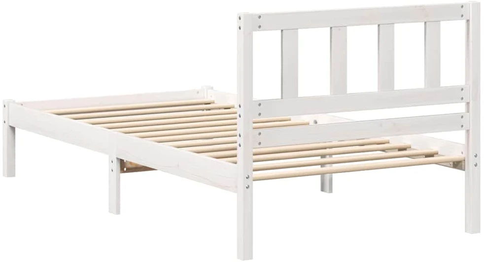 Lova Lovos rėmas Balta 75 x 190 cm Kietos pušies mediena