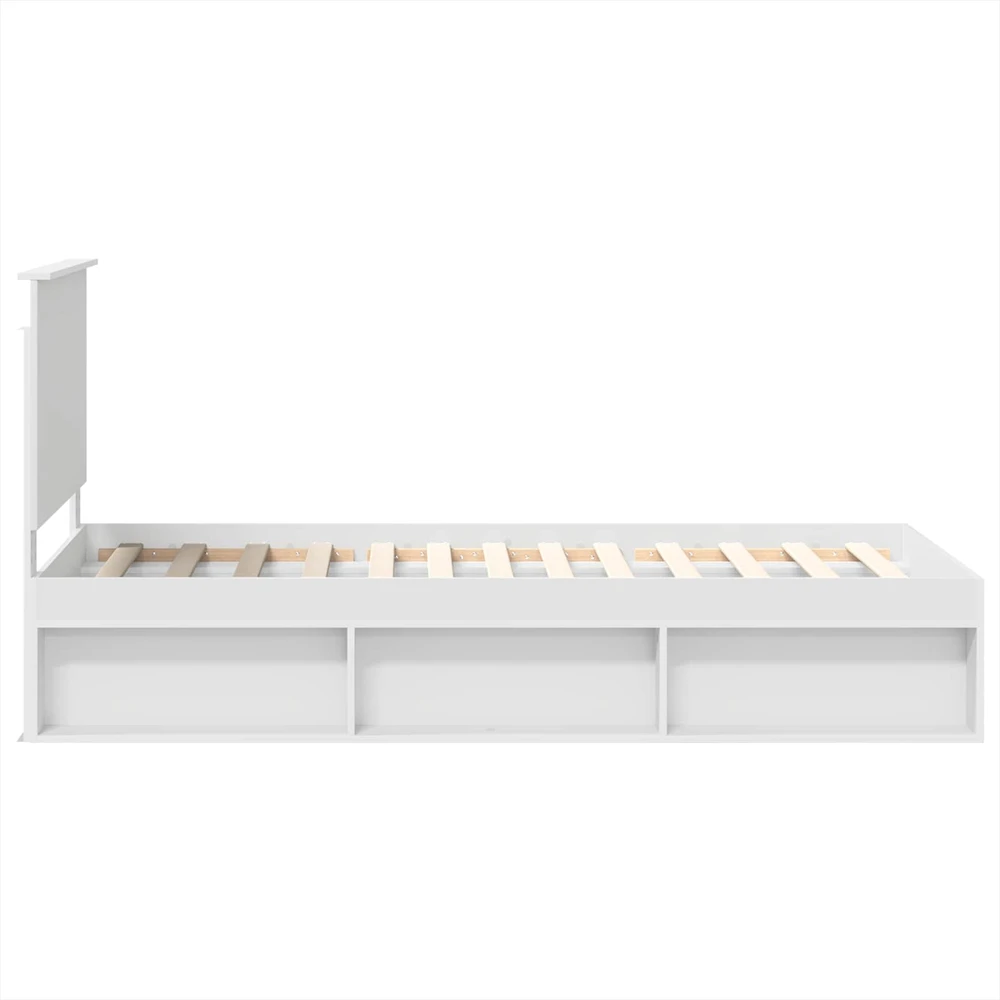 Lova Lovos rėmas Balta 75 x 190 cm Kietos pušies mediena