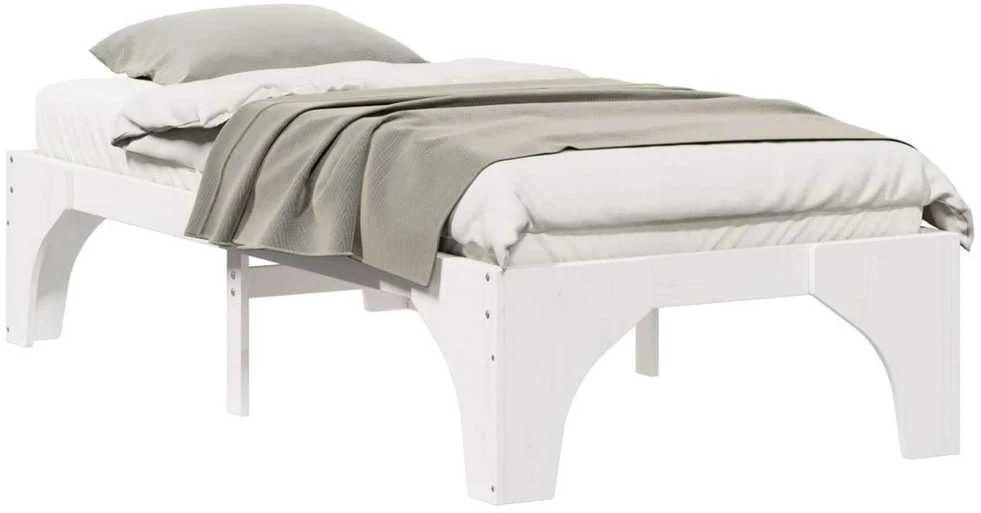 Lova Lovos rėmas Balta 75 x 190 cm Kietos pušies mediena