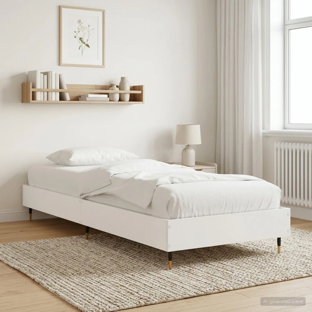 Lova Lovos rėmas Balta 80 x 200 cm Apdirbta mediena