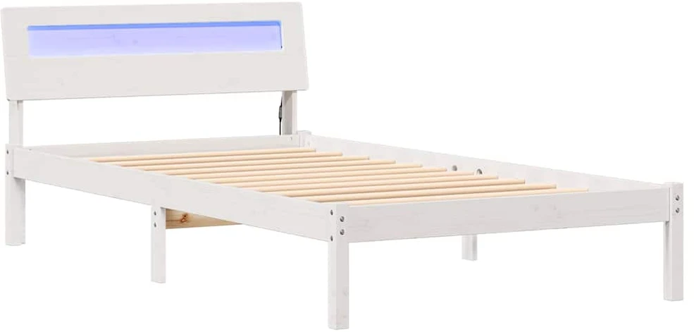 Lova Lovos rėmas Balta 80 x 200 cm Kietos pušies mediena