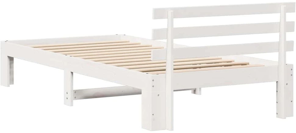 Lova Lovos rėmas Balta 80 x 200 cm Kietos pušies mediena