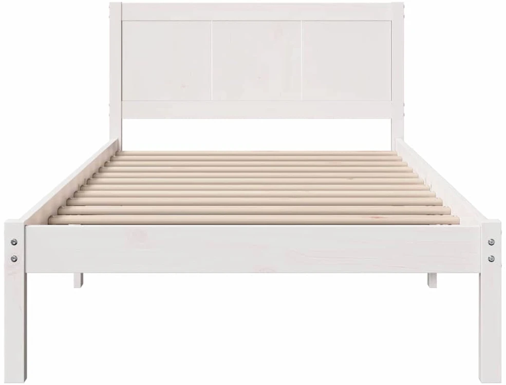 Lova Lovos rėmas Balta 80 x 200 cm Pušies medienos masyvas