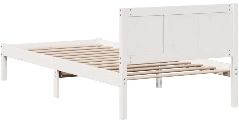 Lova Lovos rėmas Balta 80 x 200 cm Pušies medienos masyvas