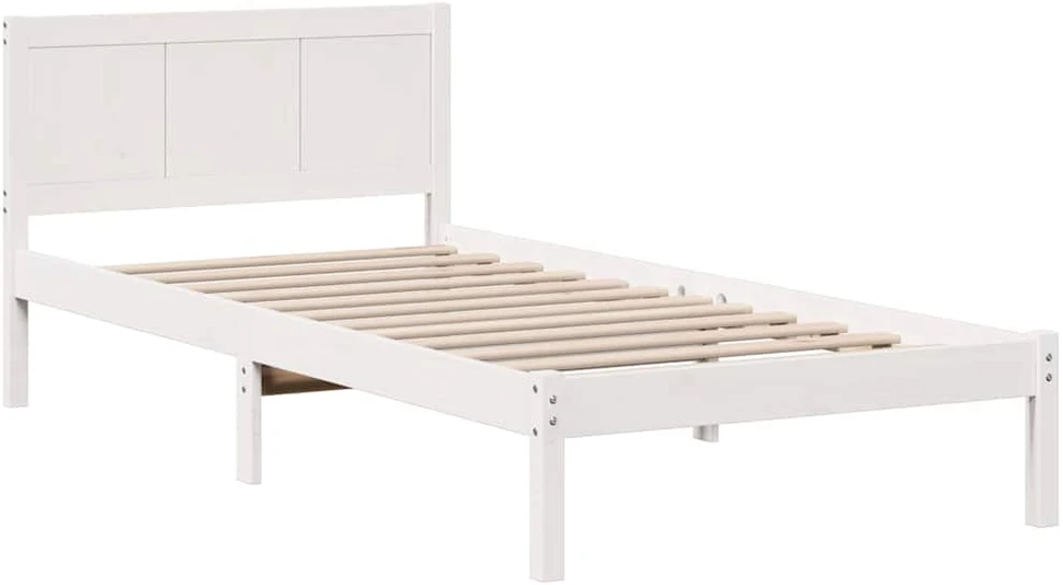Lova Lovos rėmas Balta 80 x 200 cm Pušies medienos masyvas
