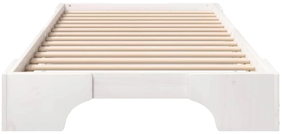 Lova Lovos rėmas Balta 80 x 220 cm Kietos pušies mediena