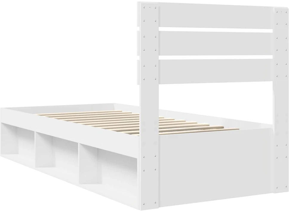 Lova Lovos rėmas Balta 90 x 190 cm Kietos pušies mediena
