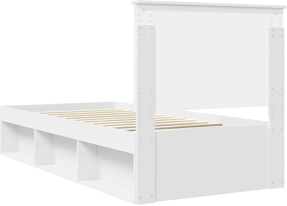 Lova Lovos rėmas Balta 90 x 190 cm Kietos pušies mediena