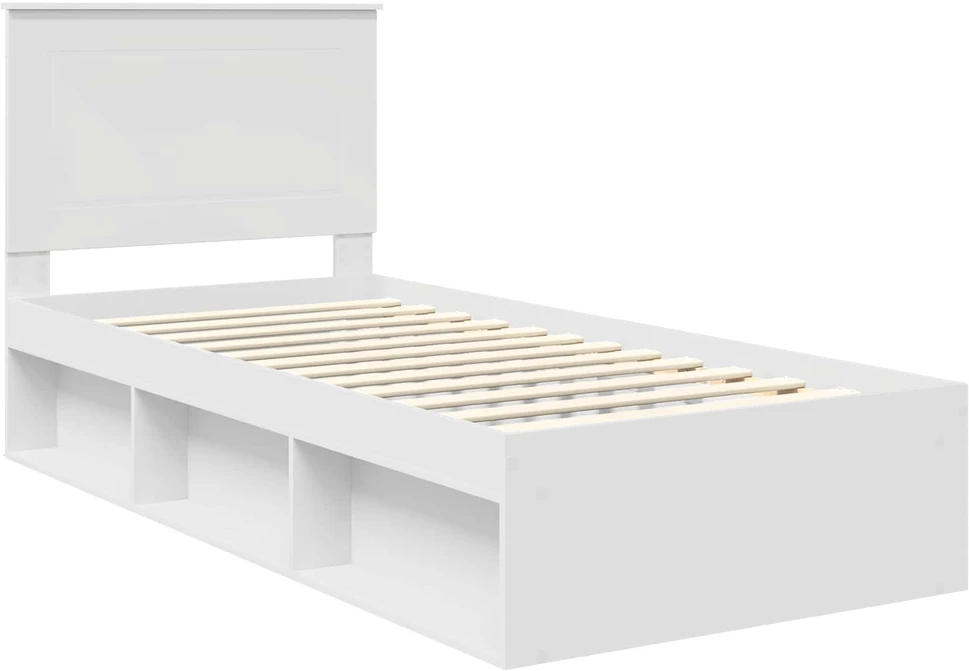 Lova Lovos rėmas Balta 90 x 190 cm Kietos pušies mediena
