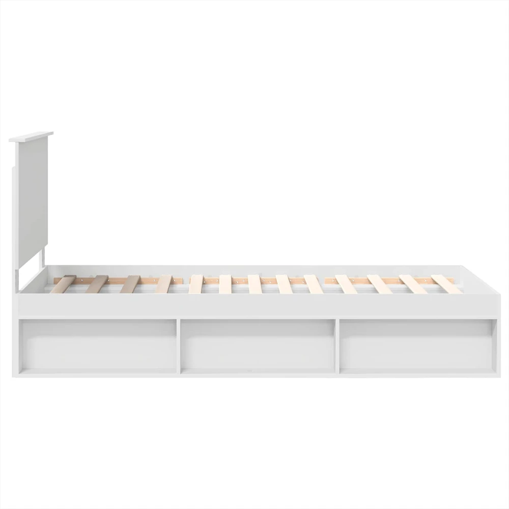 Lova Lovos rėmas Balta 90 x 190 cm Kietos pušies mediena