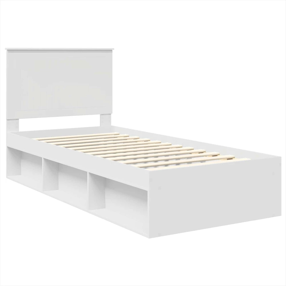Lova Lovos rėmas Balta 90 x 190 cm Kietos pušies mediena