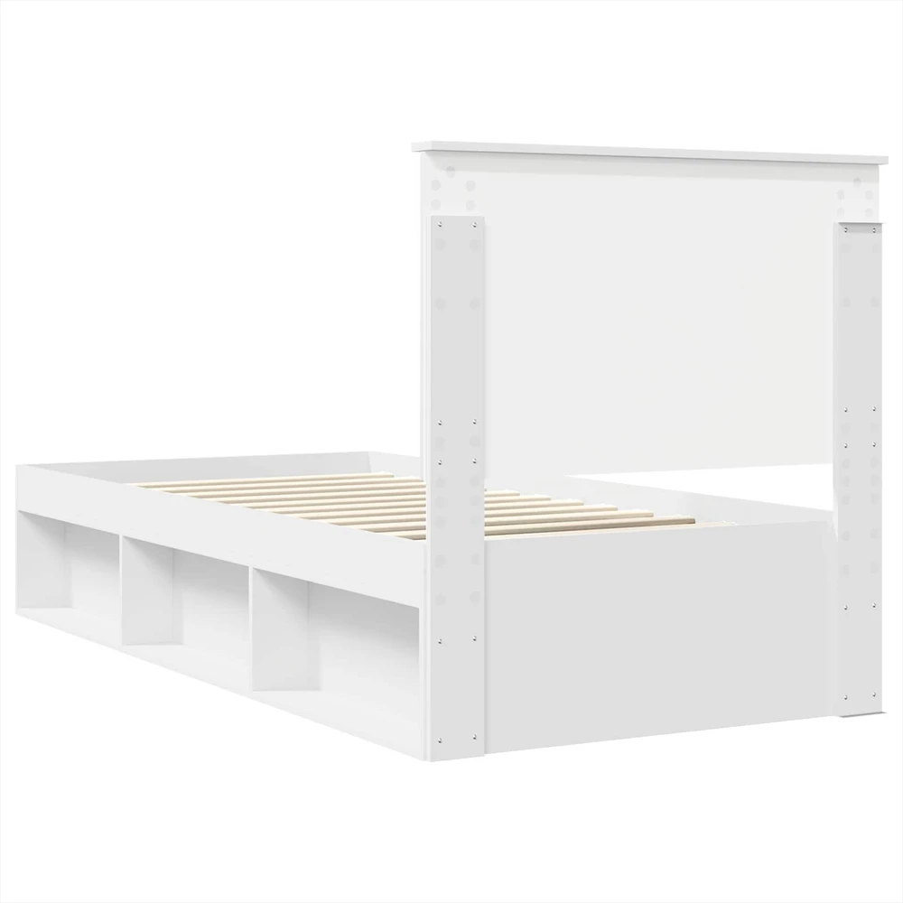 Lova Lovos rėmas Balta 90 x 190 cm Kietos pušies mediena