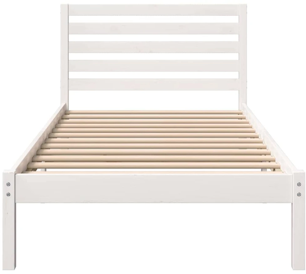 Lova Lovos rėmas Balta 90 x 200 cm Kietos pušies mediena
