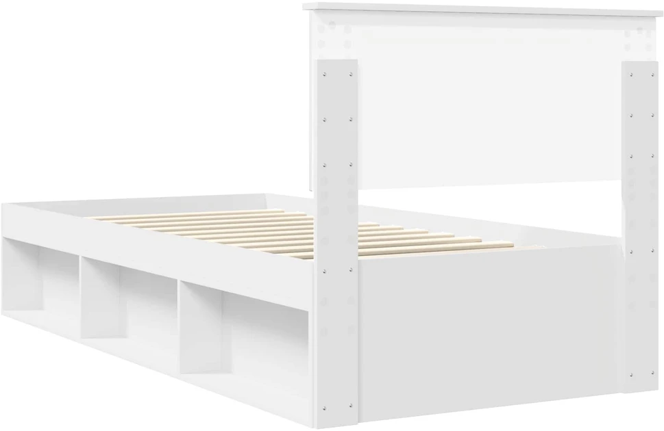 Lova Lovos rėmas Balta 90 x 200 cm Kietos pušies mediena