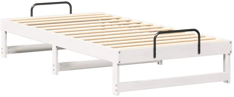Lova Lovos rėmas Balta 90 x 200 cm Kietos pušies mediena