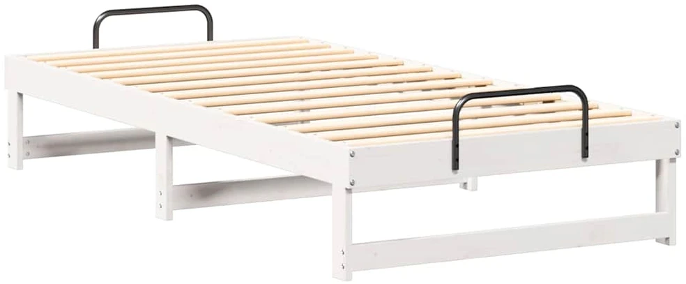 Lova Lovos rėmas Balta 90 x 200 cm Kietos pušies mediena