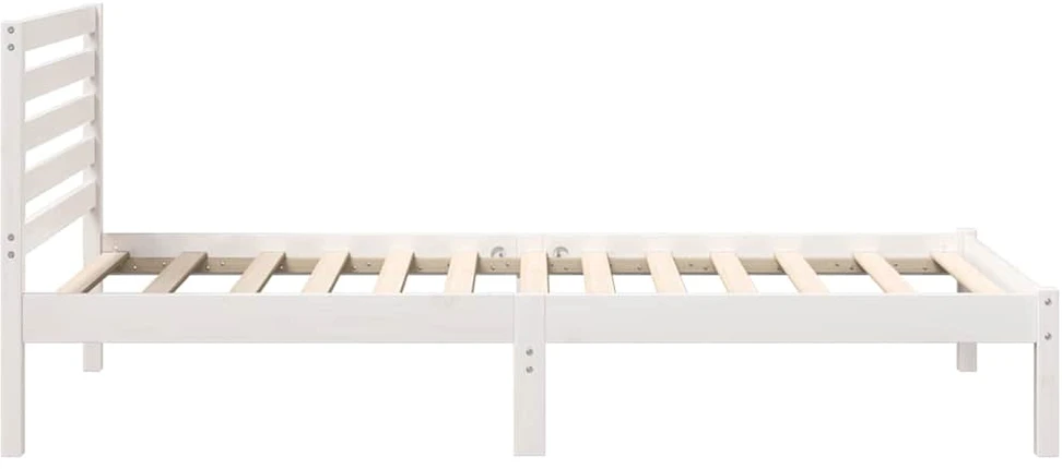 Lova Lovos rėmas Balta 90 x 200 cm Kietos pušies mediena