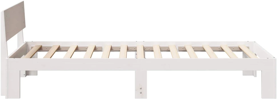 Lova Lovos rėmas Balta 90 x 200 cm Kietos pušies mediena