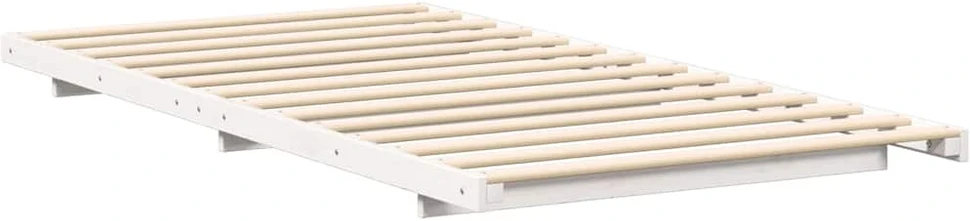Lova Lovos rėmas Balta 90 x 200 cm Kietos pušies mediena