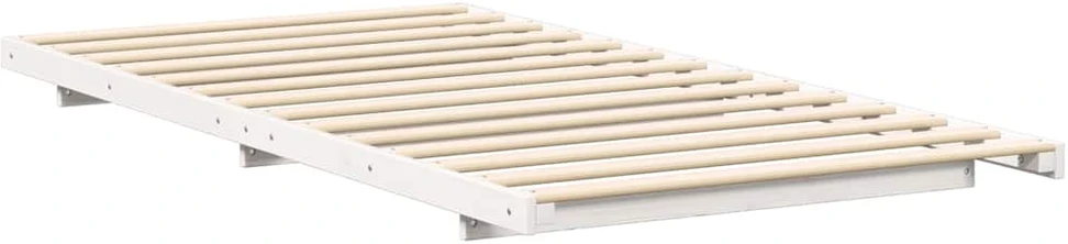 Lova Lovos rėmas Balta 90 x 200 cm Kietos pušies mediena