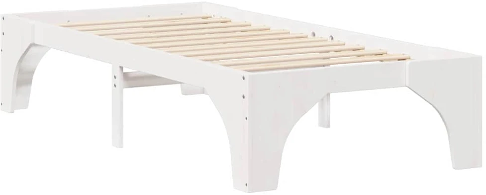 Lova Lovos rėmas Balta 90 x 200 cm Kietos pušies mediena