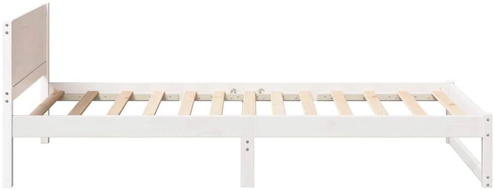Lova Lovos rėmas Balta 90 x 200 cm Kietos pušies mediena
