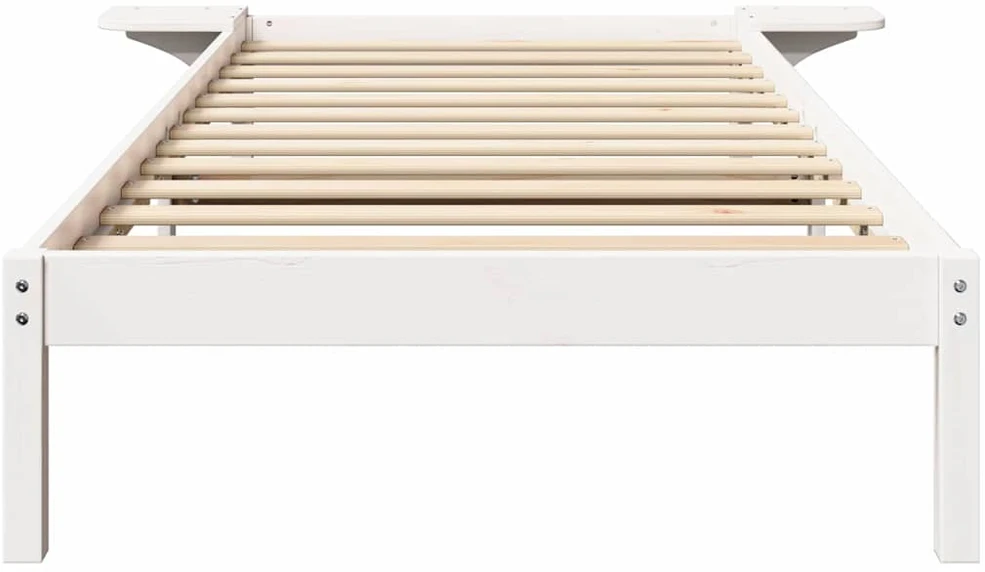 Lova Lovos rėmas Balta 90 x 200 cm Kietos pušies mediena
