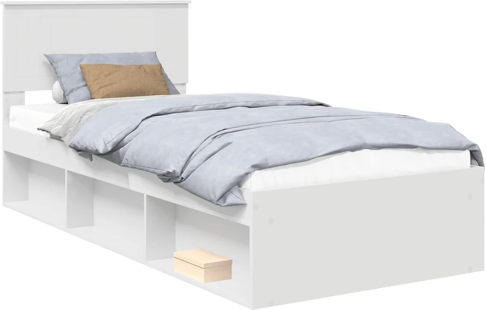 Lova Lovos rėmas Balta 90 x 200 cm Kietos pušies mediena