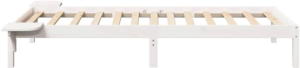 Lova Lovos rėmas Balta 90 x 200 cm Kietos pušies mediena