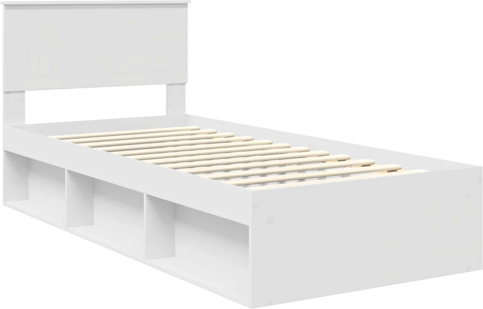 Lova Lovos rėmas Balta 90 x 200 cm Kietos pušies mediena