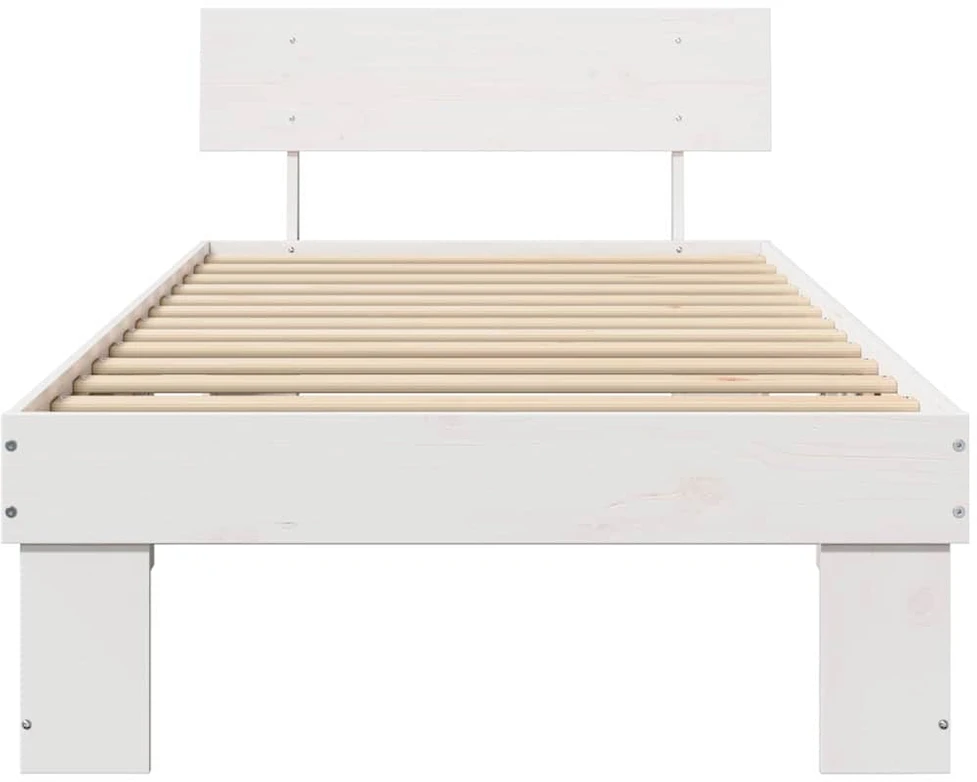 Lova Lovos rėmas Balta 90 x 200 cm Kietos pušies mediena