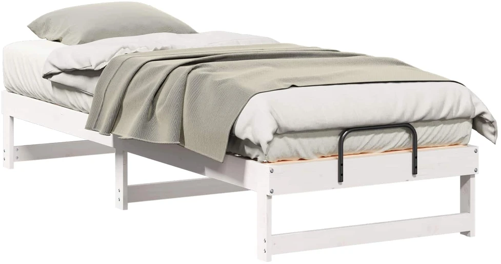 Lova Lovos rėmas Balta 90 x 210 cm Kietos pušies mediena