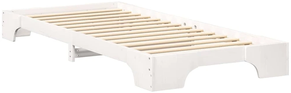 Lova Lovos rėmas Balta 90 x 210 cm Kietos pušies mediena