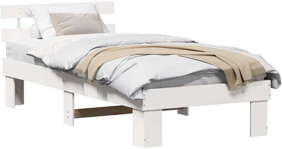 Lovos rėmas Balta 80 x 200 cm Kietos pušies mediena
