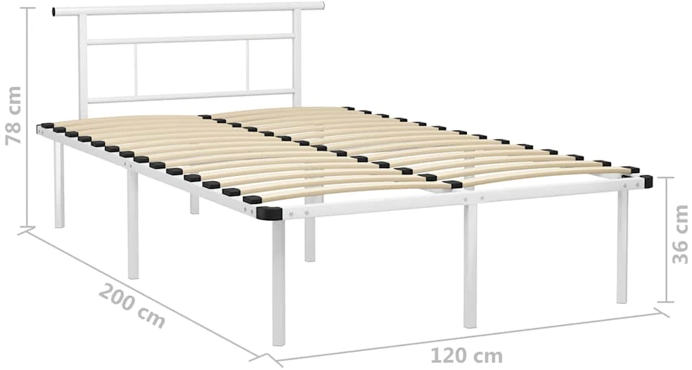 Lovos rėmas, baltos spalvos, 120x200cm, metalas